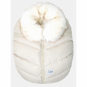 7 A.M. Enfant Car Seat Cocoon Tundra - Heather Beige / White Faux Fur