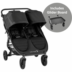 Baby Jogger City Mini GT2 Double Stroller + Glider Board Bundle - Jet