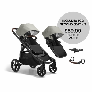 Baby Jogger City Select 2 Double Stroller Bundle - Eco Collection - Frosted Ivory