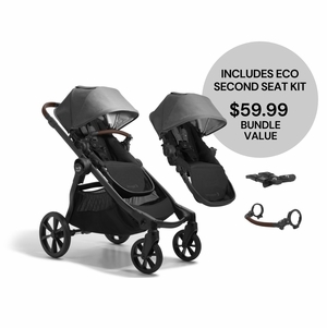 Baby Jogger City Select 2 Double Stroller Bundle - Eco Collection - Harbor Grey