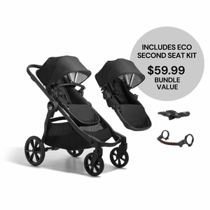 Baby Jogger City Select 2 Double Stroller Bundle - Eco Collection - Lunar Black