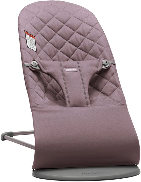 BabyBjorn Bouncer Bliss, Dark Gray Frame Classic Quilt Cotton Dark Purple