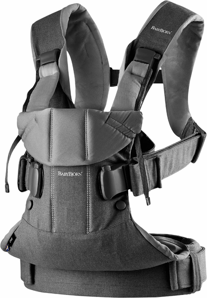 BabyBjörn Baby Carrier One Cotton Mix, Denim Gray/Dark Gray