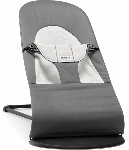 BabyBjorn Bouncer Balance Soft, Black Frame Cotton / Jersey Dark Grey / Grey