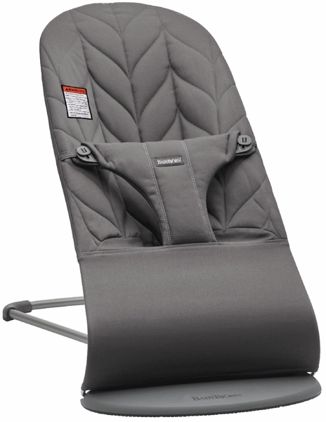 BabyBjörn Bouncer Bliss, Dark Gray Frame Petal Quilt Cotton Anthracite