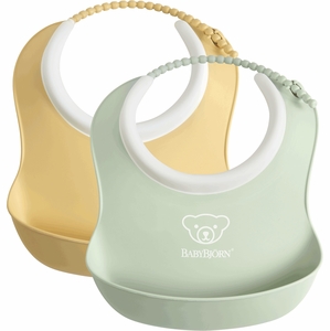 BabyBjorn Small Baby Bib, 2-Pack - Yellow/Green