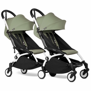 Babyzen YOYO Connect Double Stroller 6+ / 6+ Bundle - White / Olive