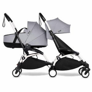 Babyzen YOYO Connect Double Stroller Bassinet / 6+ Bundle - White / Stone