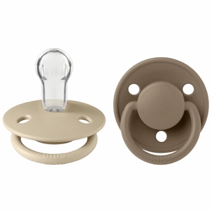 BIBS De Lux Silicone Pacifier, 2 Pack - Vanilla/Dark Oak - One Size (0-3 years)