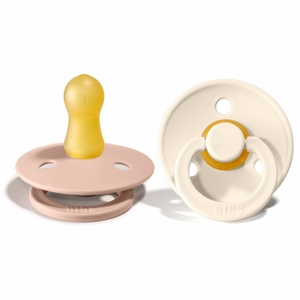 BIBS Original Colour Pacifier, 2 Pack - Ivory/Blush - Size 1 (0-6 m)