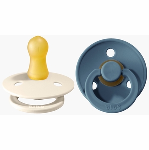 BIBS Original Colour Pacifier, 2 Pack - Ivory/Petrol - Size 1 (0-6 m)