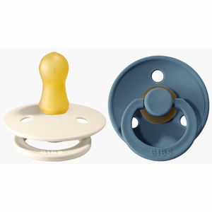 BIBS Original Colour Pacifier, 2 Pack - Ivory/Petrol - Size 2 (6+ m)