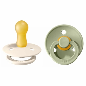 BIBS Original Colour Pacifier, 2 Pack - Ivory/Sage - Size 2 (6+ m)