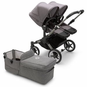 Bugaboo Donkey 5 Duo Complete Stroller Bundle - Graphite / Grey Melange / Grey Melange