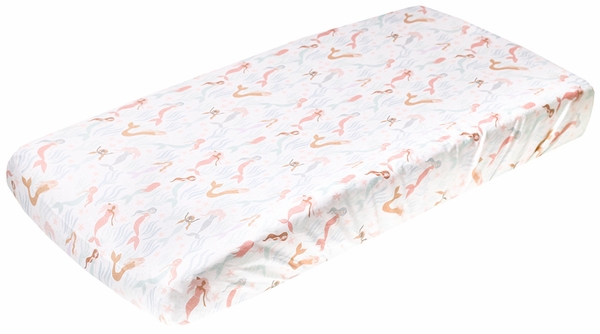 Copper Pearl Premium Knit Diaper Changing Pad Cover - Coral