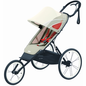 Cybex AVI Jogging Stroller Bundle - Black Frame + Bleached Sand Seat Pack