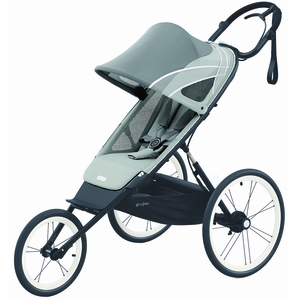 Cybex AVI Jogging Stroller Bundle - Black Frame + Medal Grey Seat Pack