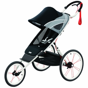 Cybex AVI Jogging Stroller Bundle - Cream/Orange Frame + All Black Seat Pack