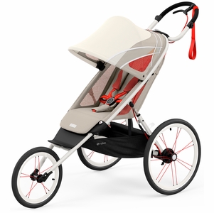 Cybex AVI Jogging Stroller Bundle - Cream/Orange Frame + Bleached Sand Seat Pack