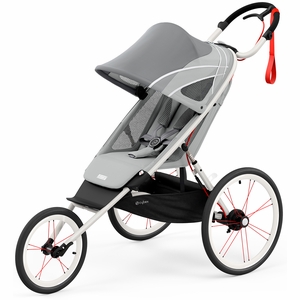 Cybex AVI Jogging Stroller Bundle - Cream/Orange Frame + Medal Grey Seat Pack