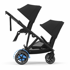 Cybex eGazelle S Double Stroller Bundle - Black Frame / Moon Black