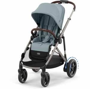 Cybex eGazelle S Electronic Assist Stroller - Taupe Frame / Stormy Blue