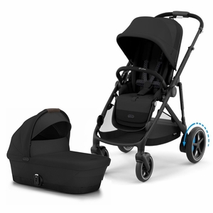 Cybex eGazelle S Stroller + Gazelle S 2 Cot Bundle - Black Frame / Moon Black