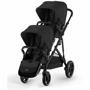 Cybex Gazelle S 2 Double Stroller Bundle - Black Frame / Moon Black