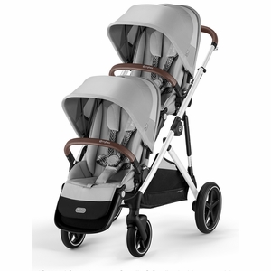 Cybex Gazelle S 2 Double Stroller Bundle - Silver Frame / Lava Grey