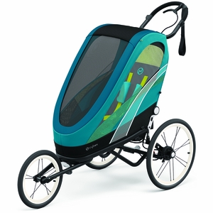 Cybex Zeno Multisport Trailer Bundle - Black Frame + Maliblue Seat Pack