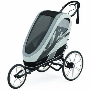 Cybex Zeno Multisport Trailer Bundle - Black Frame + Medal Grey Seat Pack