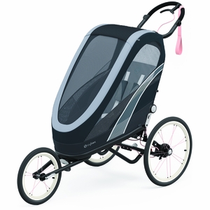 Cybex Zeno Multisport Trailer Bundle - Black/Pink Frame + All Black Seat Pack