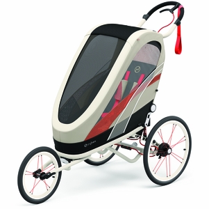 Cybex Zeno Multisport Trailer Bundle - Cream/Orange Frame + Bleached Sand Seat Pack