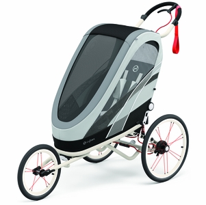 Cybex Zeno Multisport Trailer Bundle - Cream/Orange Frame + Medal Grey Seat Pack