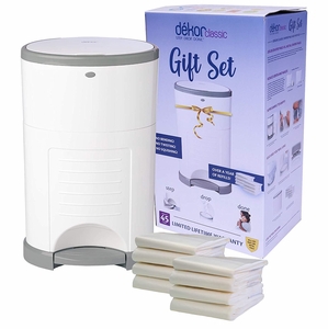 Dekor Classic Diaper Pail Gift Set - White