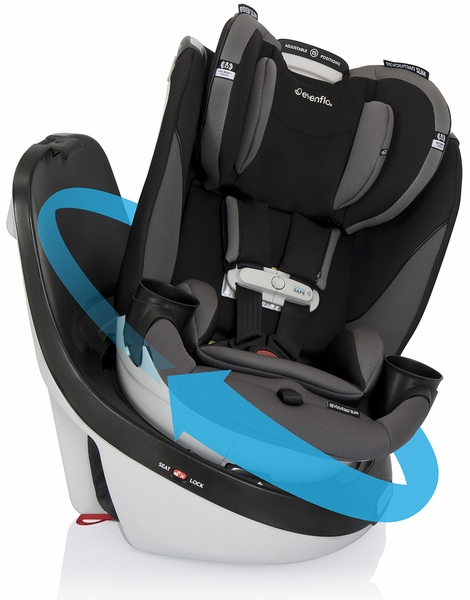 Evenflo GOLD SensorSafe Revolve 360 Slim 2-in-1 Rotational Convertible Car Seat - Obsidian