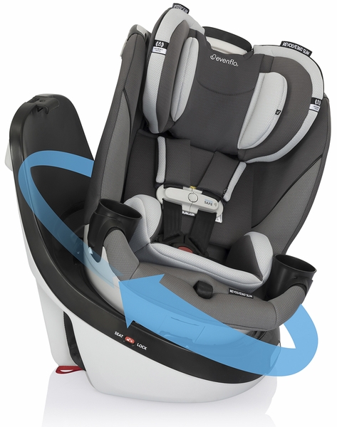 Evenflo GOLD SensorSafe Revolve 360 Slim 2-in-1 Rotational Convertible Car Seat - Pearl