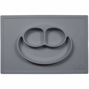 EZPZ Happy Mat Placemat & Plate - Gray