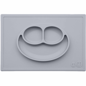 EZPZ Happy Mat Placemat & Plate - Pewter