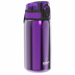 Ion8 Leak Proof Kids Stainless Steel Water Bottle, 13oz - Purple