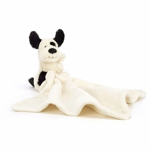 Jellycat Bashful Black & Cream Puppy Soother, 13"