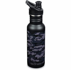 Klean Kanteen Classic Stainless Steel Bottle, 18 oz - Black Camo