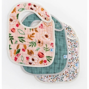 Little Unicorn Cotton Muslin Classic Bib, 3 Pack - Vintage Floral