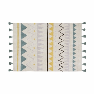 Lorena Canals Azteca Rug - Natural/Vintage Blue (4' x 5' 3")