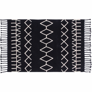 Lorena Canals Bereber Rug - Black (4' 8" x 6' 7")