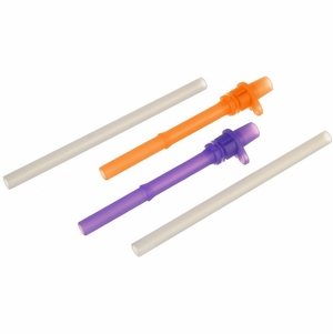 Munchkin Mighty Grip Replacement Straws with Valves, 2 Pk - Purple/Orange