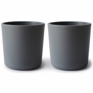 Mushie Dinnerware Cups for Kids, Set of 2 - Smoke