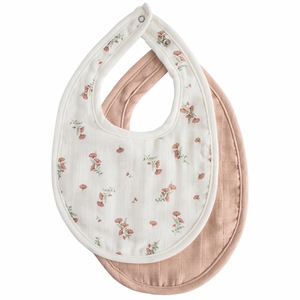 Mushie Muslin Bib, 2 Pack - Blush / Pink Floral