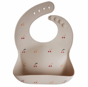 Mushie Silicone Baby Bib - Cherries