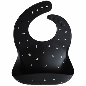 Mushie Silicone Baby Bib - Numbers Black